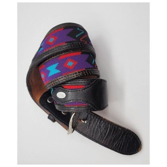 Vintage 1990's Circle Y Western Leather and Embroidery Belt - Picture 1 of 7